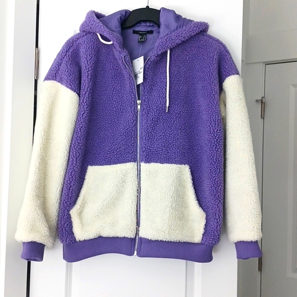 Forever 21 Jackets & Blazers - NWT Forever 21 Lavender and Cream Sherpa Jacket